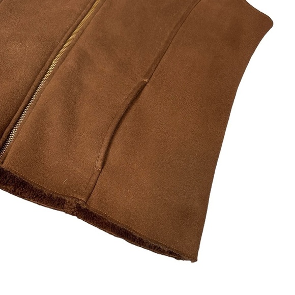 Style & Co. Brown Luxe Suede, Fleece Lined Vest, MP - Picture 5 of 9
